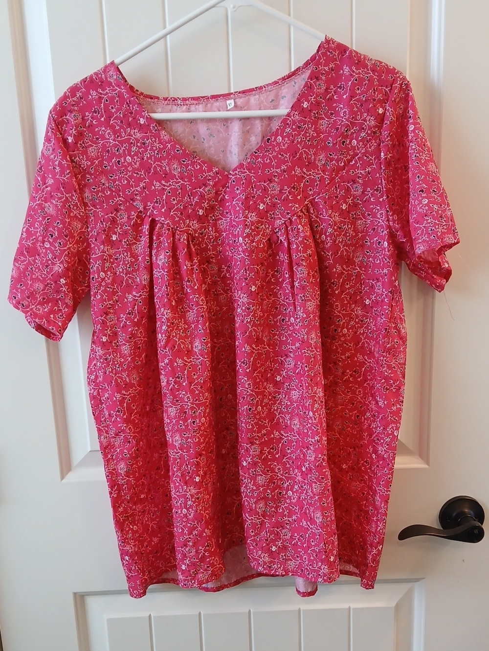 Pink Floral Babydoll Tunic Top